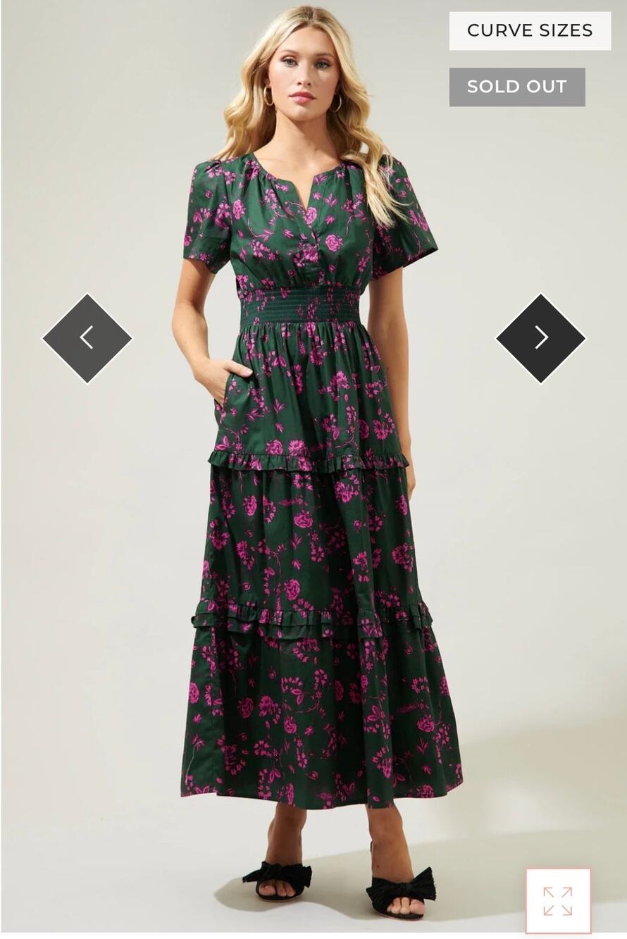 Sugarlips XS Close To You Palmer Poplin Tiered Maxi Dress